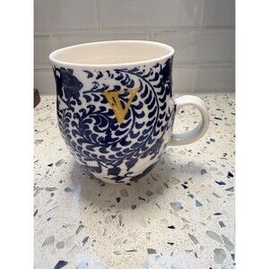 Anthropologie Homegrown Monogram Mug Initial V EUC Coffee Tea Cocoa 14 oz
